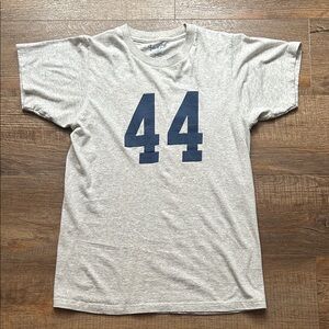 Brandy Melville Heather Gray Tee with Navy Graphic